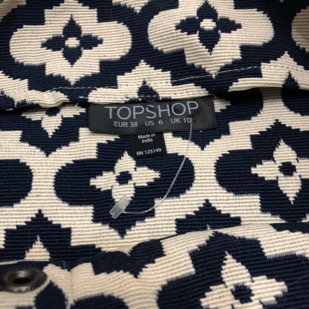 NWOT [ TopShop ] Jacquard Print A-Line Skirt - Picture 5 of 8
